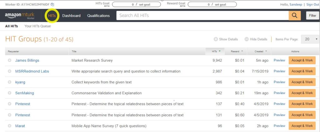 HIT's - How to apply for jobs on mturk.com